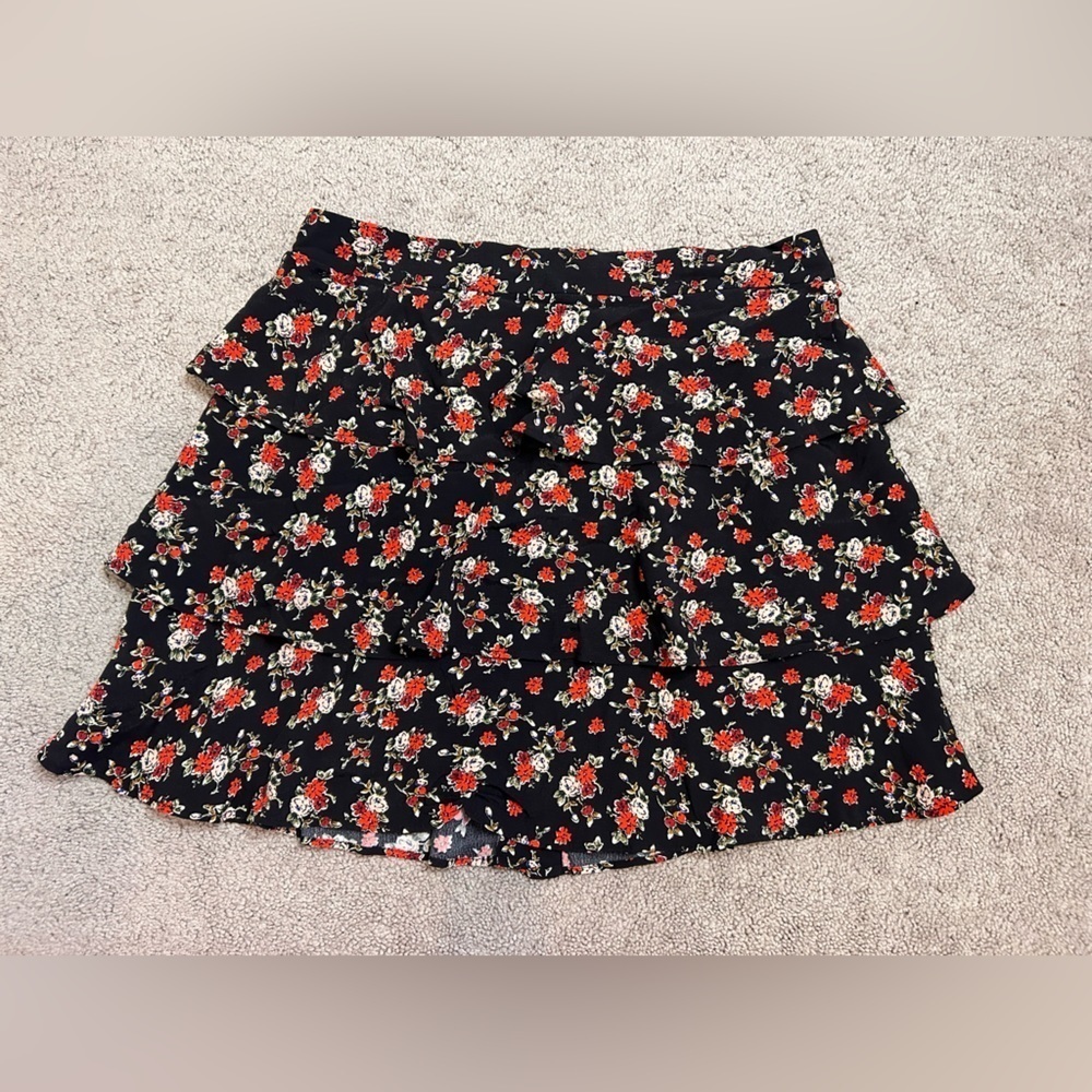 Zara PRINTED MINI SKIRT WITH RUFFLES - Picture 7 of 8